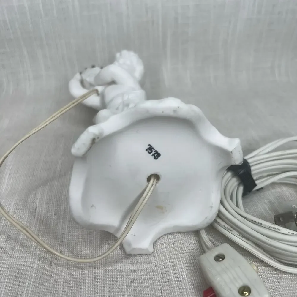 Vintage Porcelain Bisque Nightlight Lamp Shade Boudoir Glass Chimney AS IS